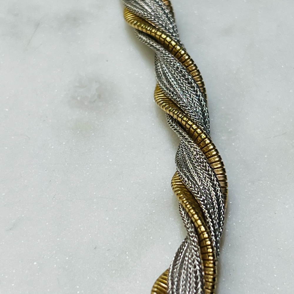Vintage Napier Gold & Silver Twisted Collar Necklace Gem